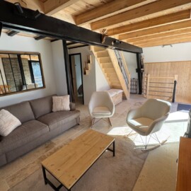 Location chalet Lac de Payolle : salon.